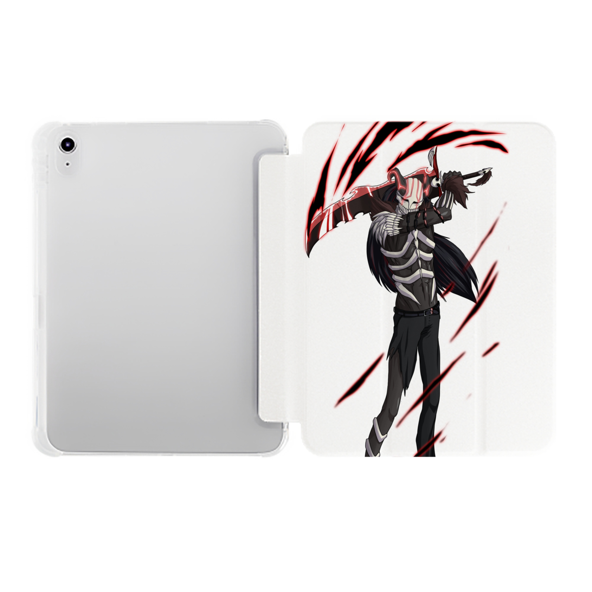 （画像用） ブリーチ 黒崎一護（くろさき いちご）BLEACH Kurosaki Ichigo IPad ケース ペン収納付き 三つ折りスタンド PUレザー×シリコン 対応機種9.5/10.5/10.9インチ
